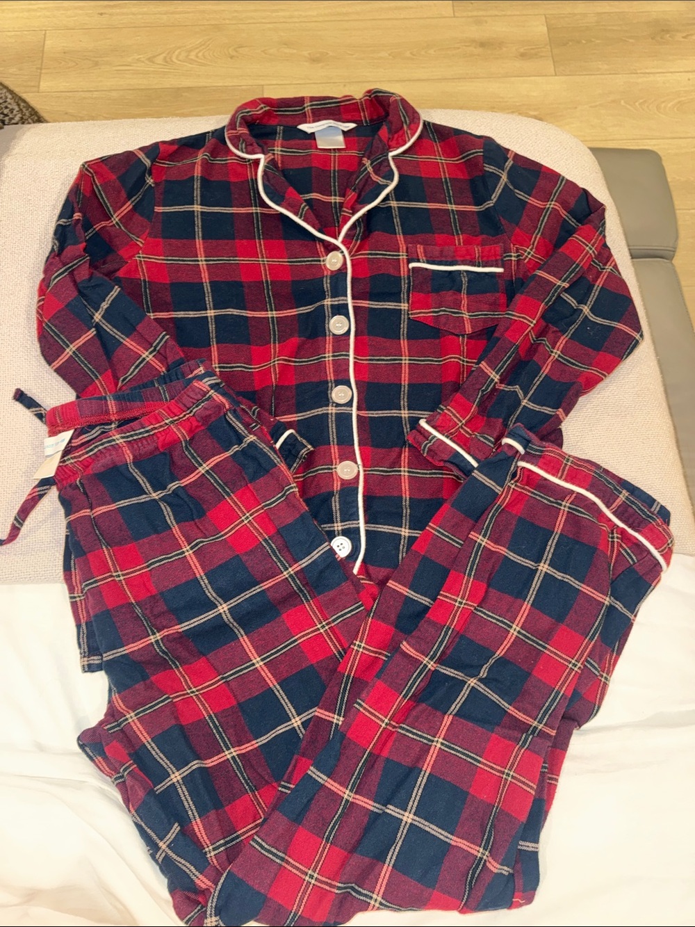 The Company Store Red and Navy Plaid Pajama Set Family Match